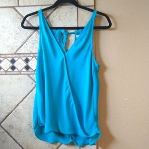 New York & Co teal tank blouse XS